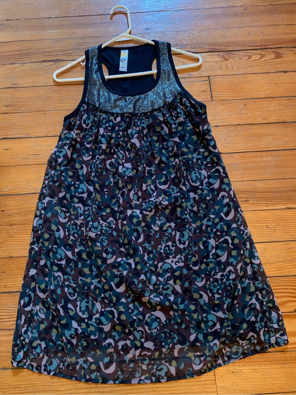 Mimi Chica Black Tank Dress with Floral Pattern